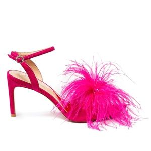 Steve Madden Feather Trim Leather Sandal